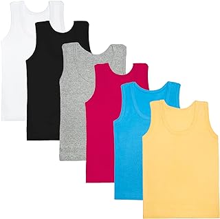 6 Pcs Kids Soft Undershirt Tank Tops Cotton Undershirt Sleeveless Shirts for Girls Boys Unisex