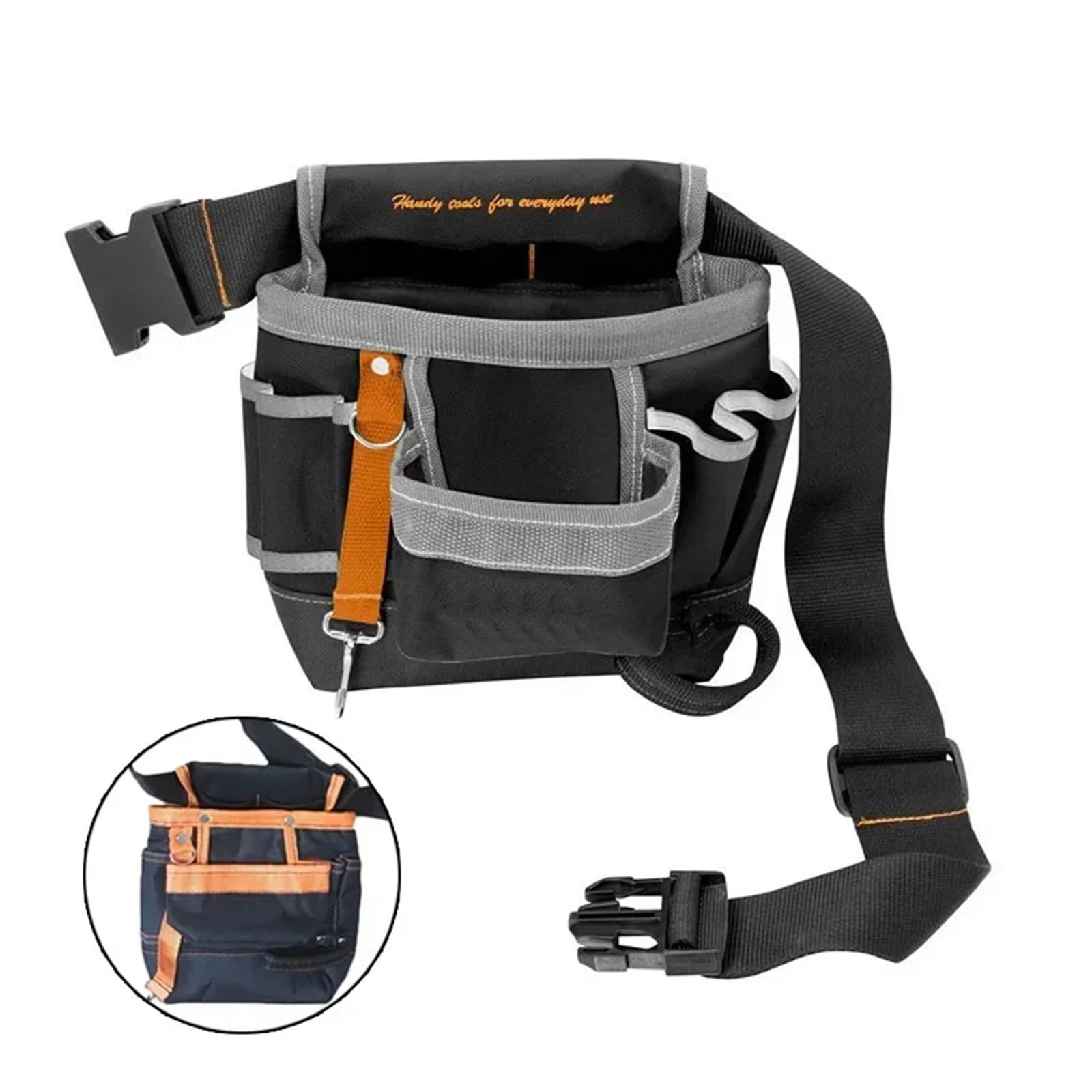 Bolsa for herramientas de 7 bolsillos, riñonera con hebilla fuerte, bolsa almacenamiento electricista, mano tela Oxford Para Carpintero Constructor