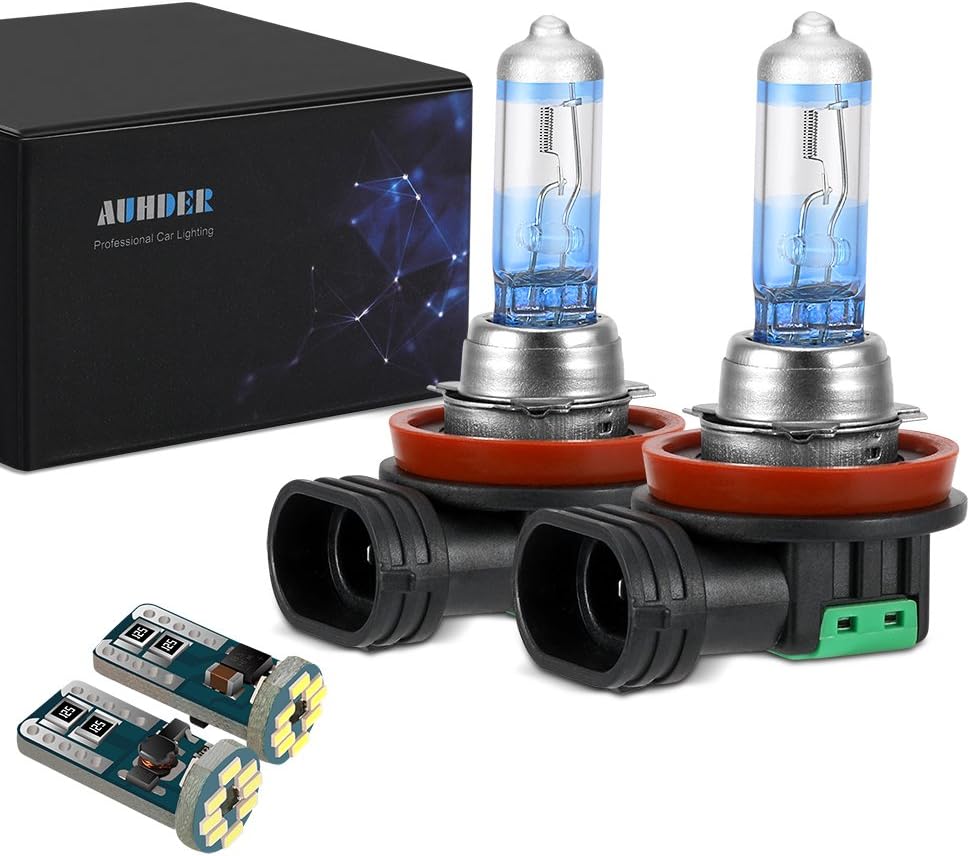 AUHDER H11 12V 55W Halogen Headlight Bulb Upgrade Vision High Performance (2 Bulbs H11)