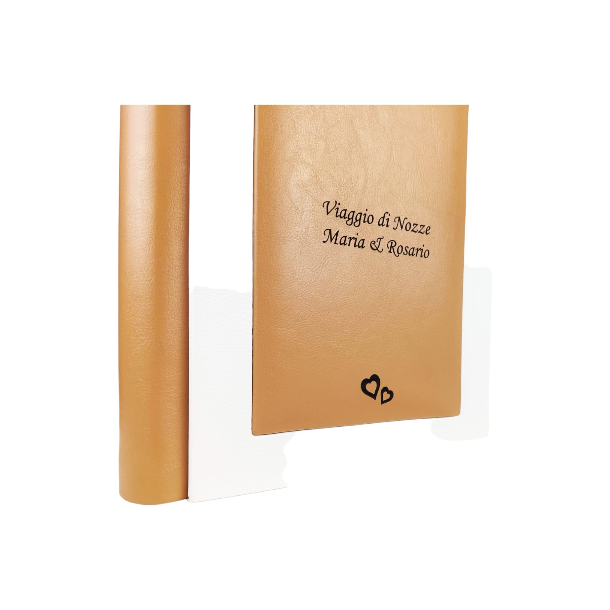 TriVin Art - Álbum fotográfico artesanal de piel sintética de alta calidad, varios formatos y personalizable con grabado. Boda, comunión, graduación, bautizo, cualquier evento (blanco)