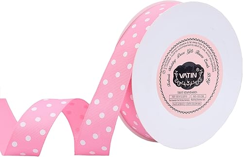 Miniatura 19 de VATIN Cinta de grogrén de lunares para manualidades, carrete de 1-1/2 pulgadas de ancho por 10 yardas, color verde manzana con puntos blancos, uso
