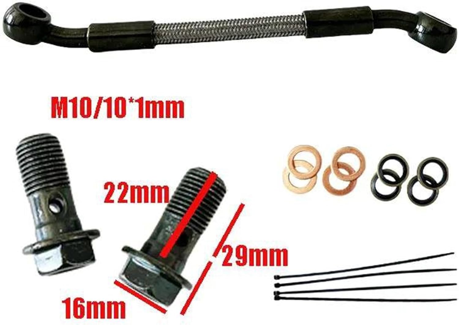 バイクのブレーキライン 10cm - 500cm オートバイ改造ホース 油圧ブレーキホースライン クラッチオイルホース(220cm)