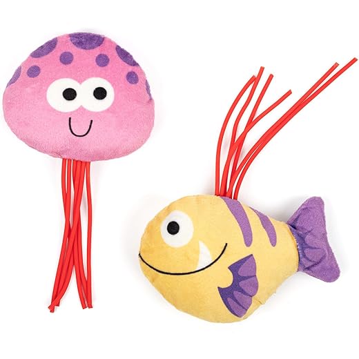Heads Up For Tails Ocean Buddies Plush Cat Toy Set of 2