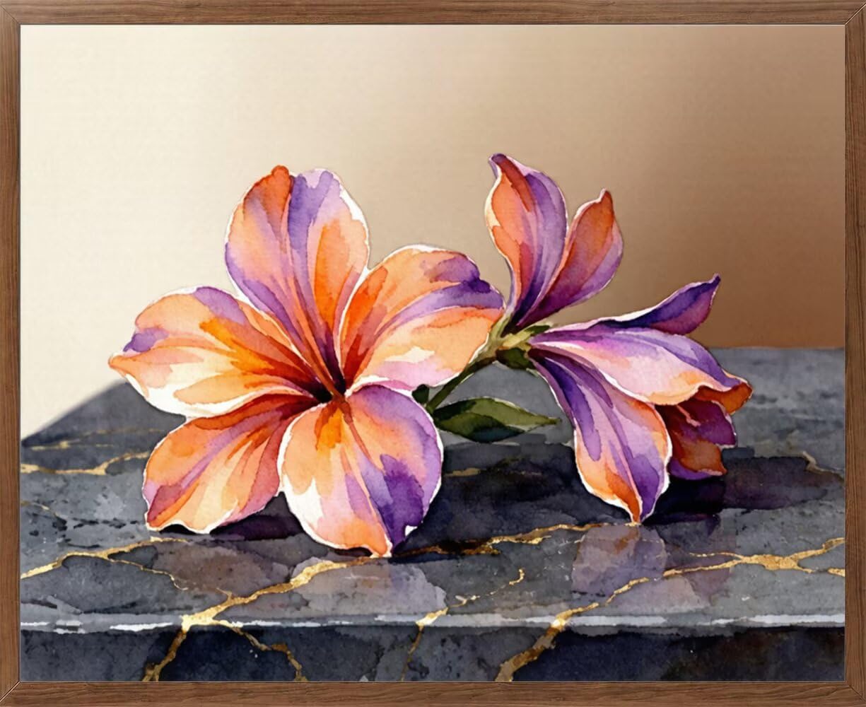Kwiatowy obraz diamentowy 5D pełny zestaw 135 x 100 cm L-8094