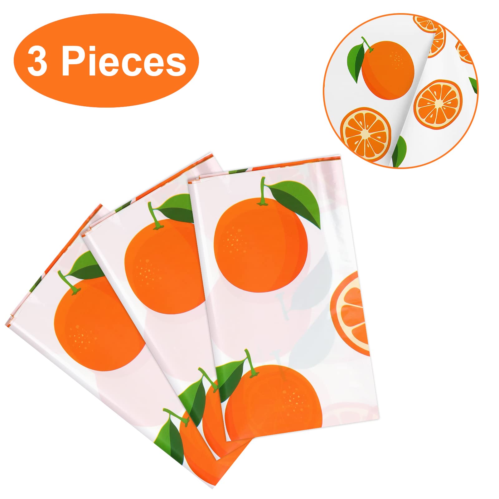 3er-Pack Little Cutie Party-Tischdecken, Orange – Perfekt Für Geburtstag & Sommerparty