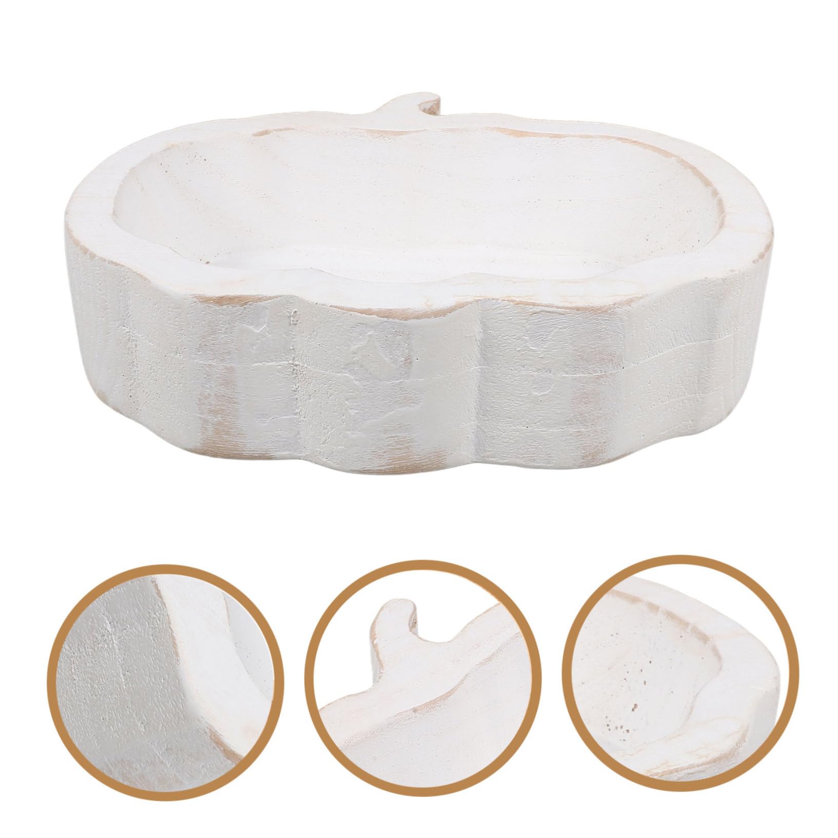 Cabilock 5 Piezas Compota de calabaza y cuenco de madera Bol de madera para ensaladas decoración de acción de gracias de otoño bandeja para servir con forma de pata plato de sopa delicado