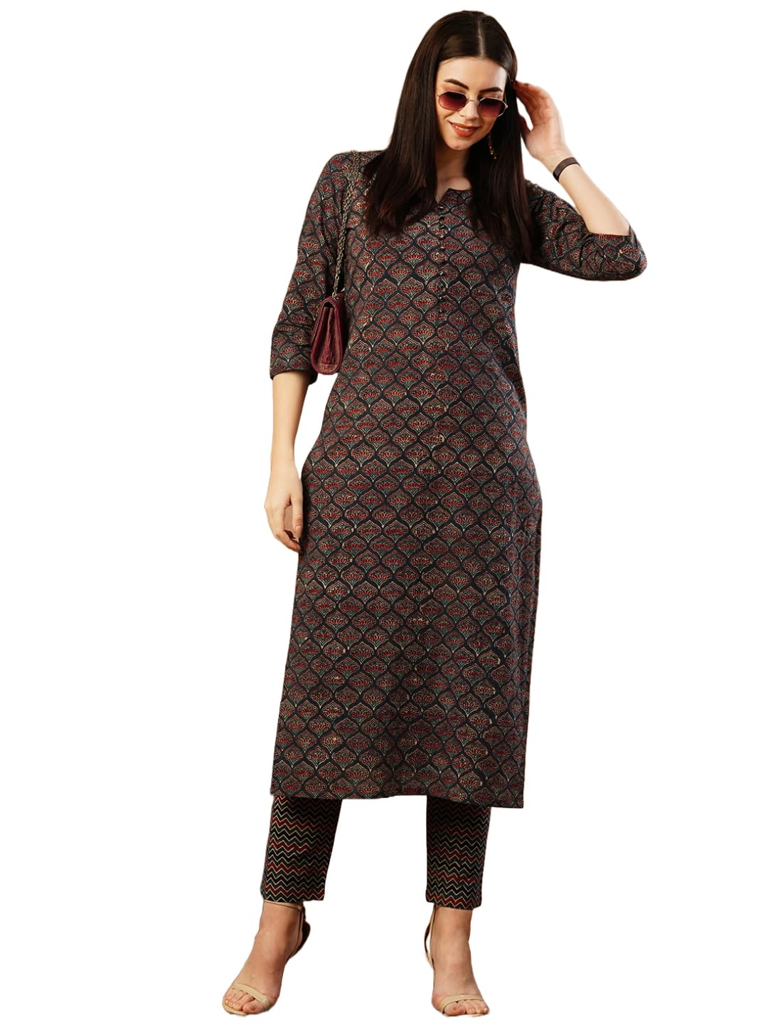 GoSriKi Cotton Blend Women Kurta With Pant