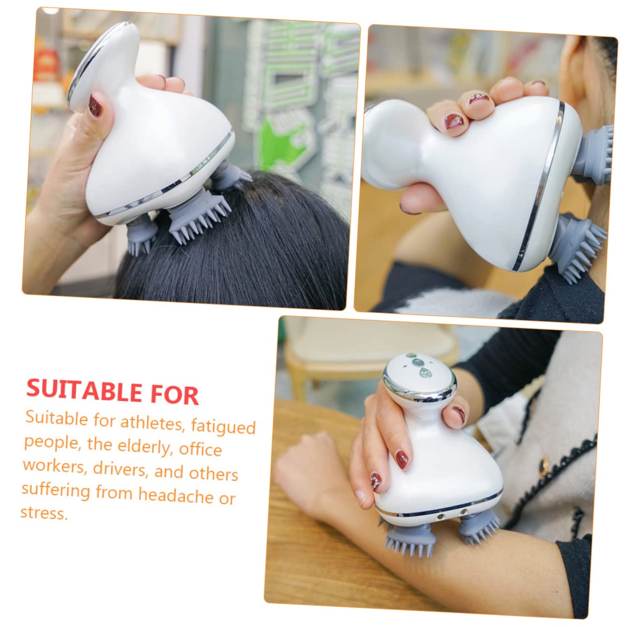 Masajeador Eléctrico Para Relajación Máquina De Masaje Cabelludo Para Personas Fatiga y Estrés Diseño Ergonómico