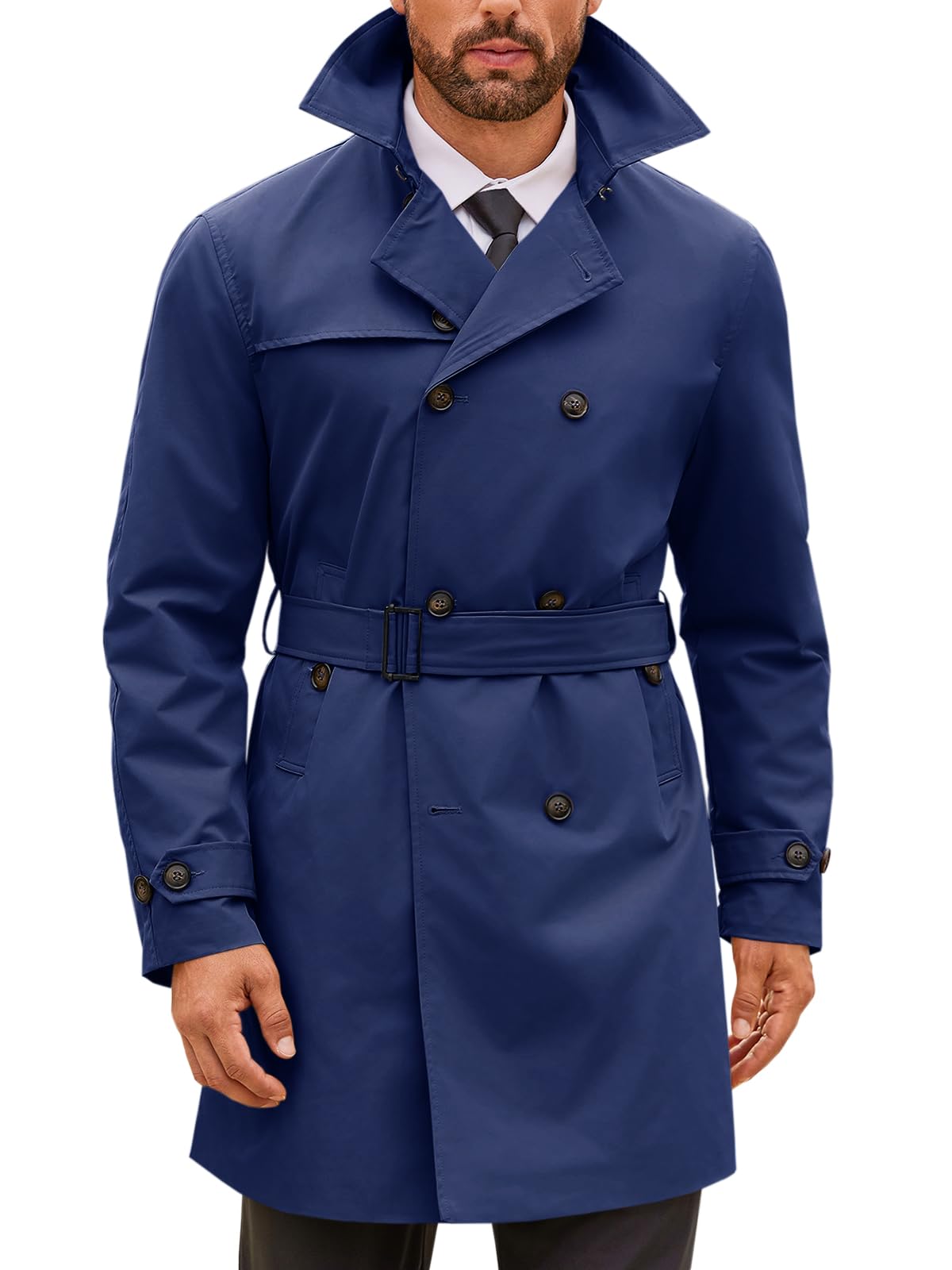 Photo 1 of Runcati Men's Double Breasted Trench Coat