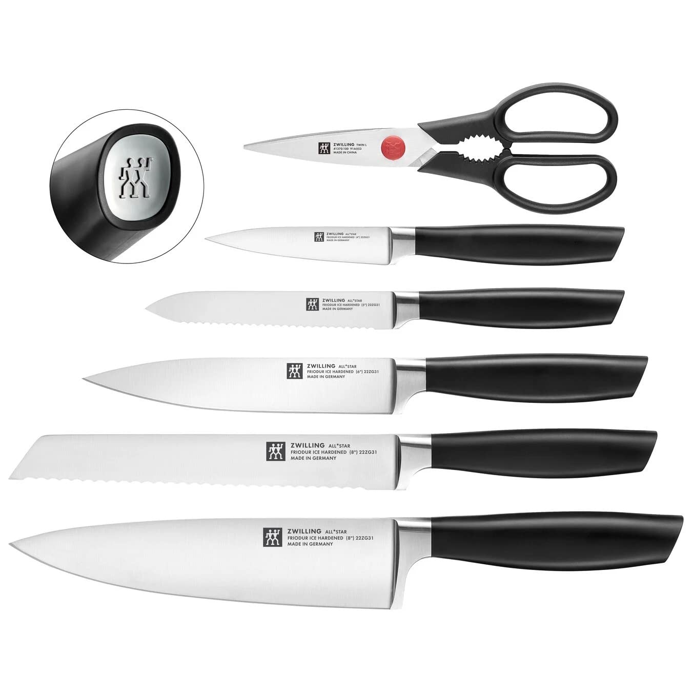 Zwilling All * Star Messerblockset mit KiS Technologie 7-tlg, Kochmesser Küchenmesser Weiß, (1022776)