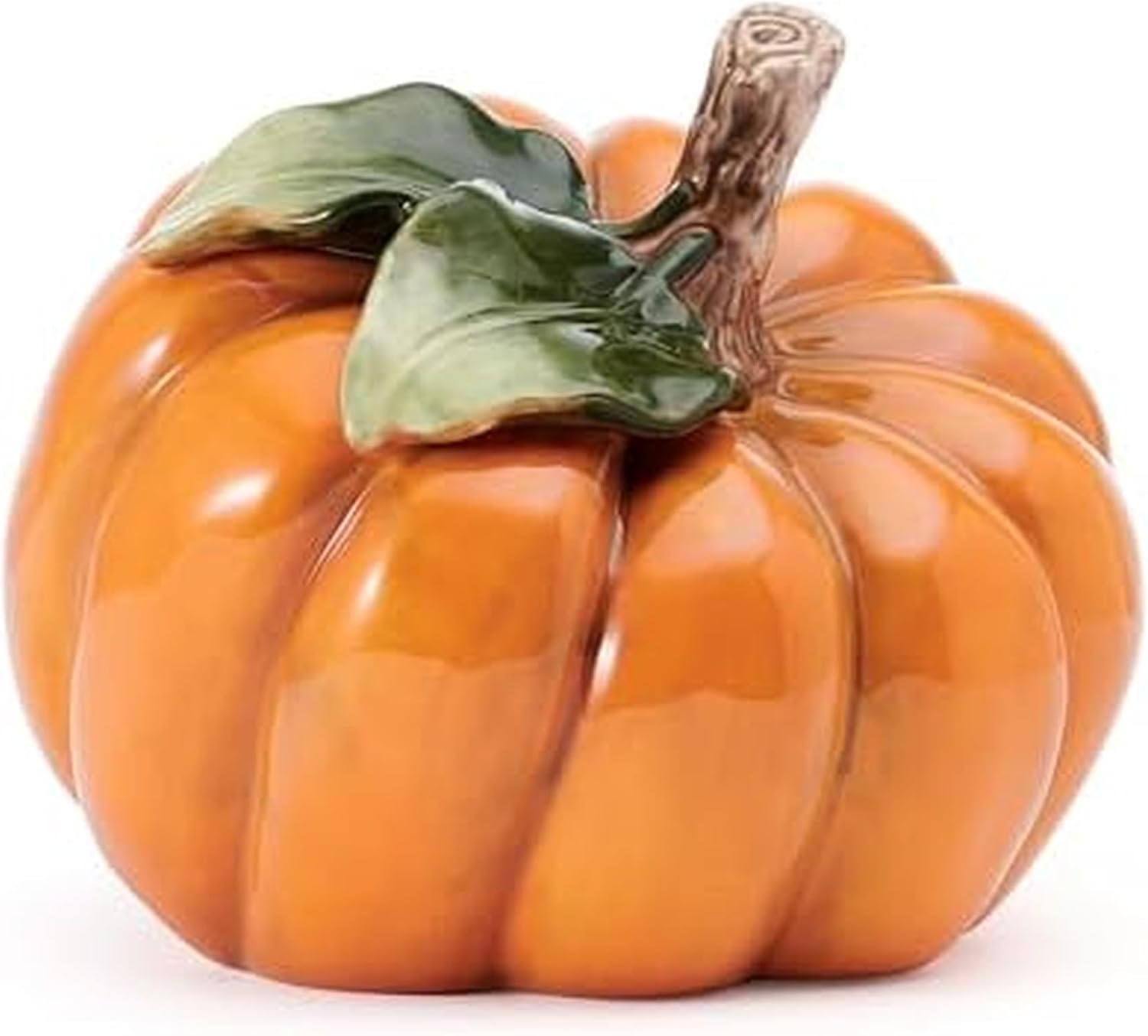 Fitz and Floyd Harvest Halloween Pumpkin Ceramic Figurine, 7.5 inch