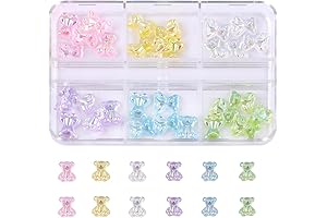 1 Box YeFiUo Bear Nail Charms + Gems: Amp Up Your Nail Art