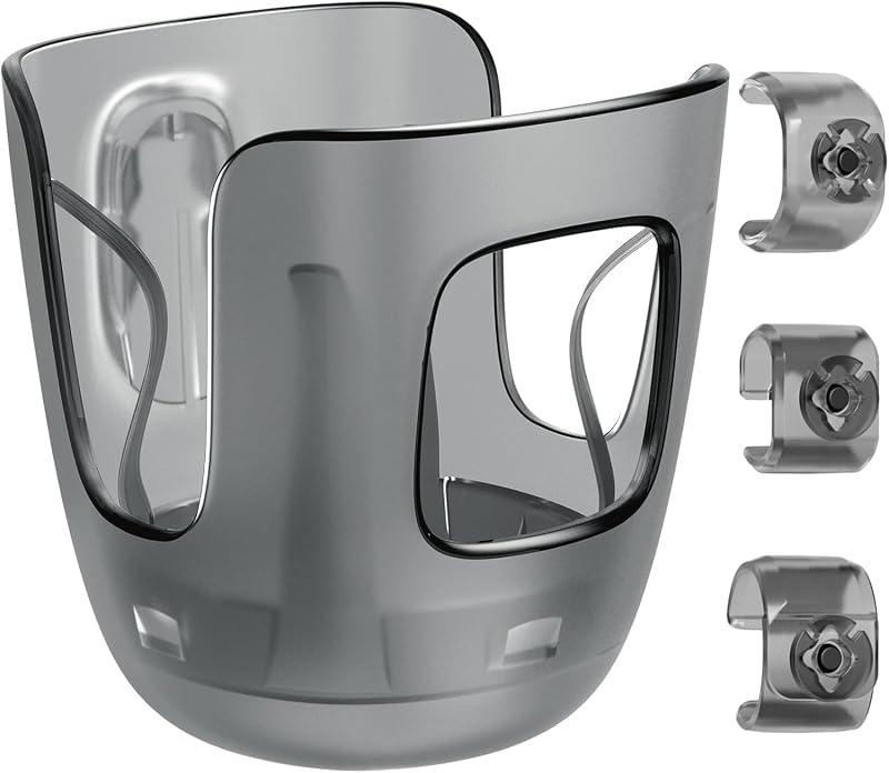 Stroller Cup Holder Fits for UPPAbaby Vista/Vista V2/Vista V3/Cruz/Cruz V2/Minu/Minu V2/Minu Duo, Securely Hold The Cup, Quick Attachment, Folds with Stroller, Drinking On The Go,Grey