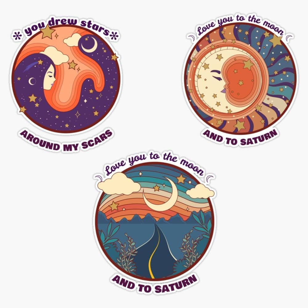Folklore Pack Sticker Vinyl Waterproof Sticker Decal Car Laptop Wall Window Bumper Sticker 5"