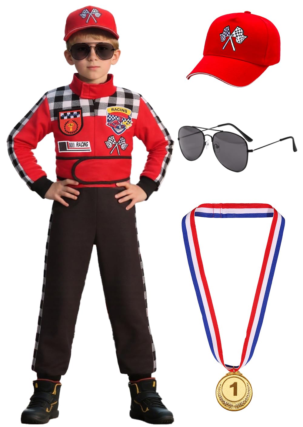 Kids Race Car Driver Costume Toddler Boys Race Car Driver Halloween Costume