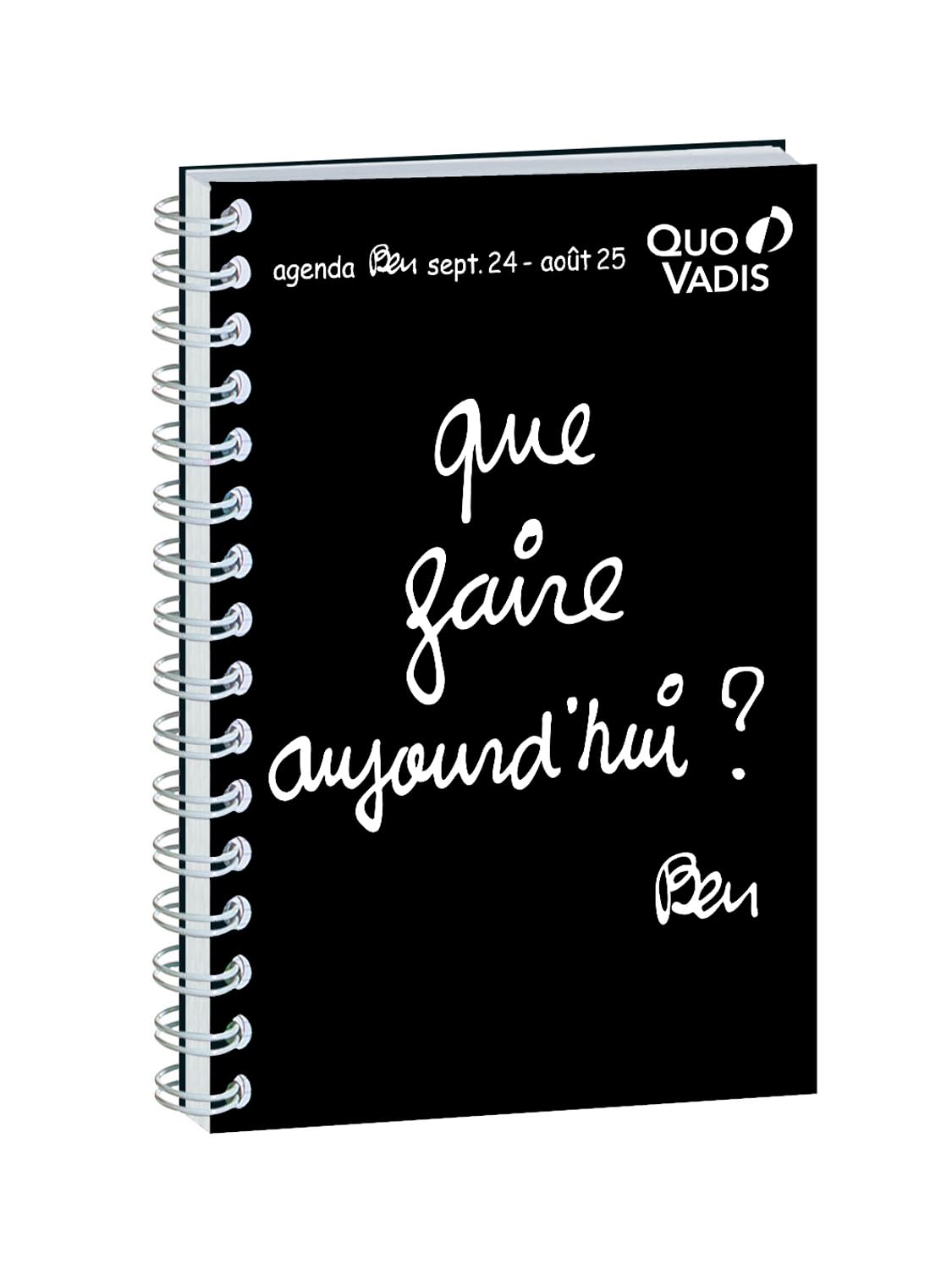 QUO VADIS Recharge Agenda Semainier Président Spirales Août 2025 - Août 2026 21x27 Cm