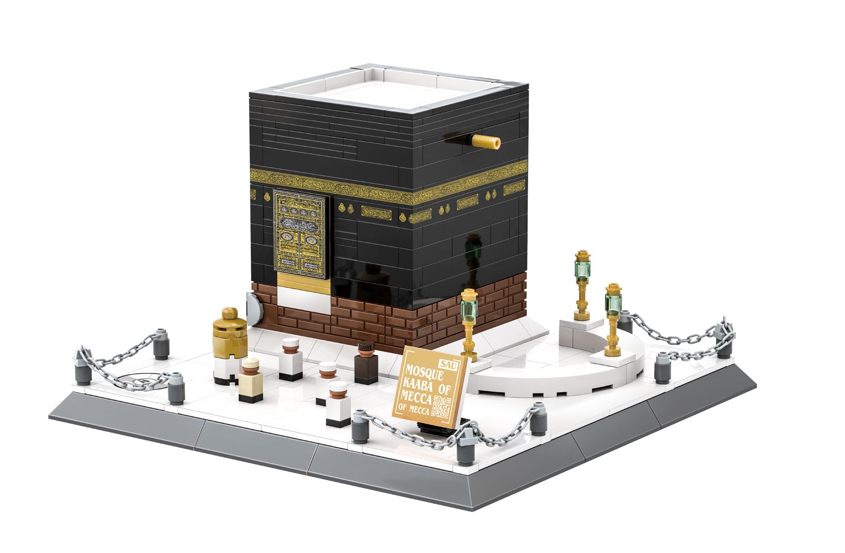 Mosque Kaaba of Mecca Building Blocks Set, 446-Piece Islamic Architecture Model Bricks Kit, STEM Educational Toy Cultural Gift for Kids Adults, Perfect for Eid, Home Decor