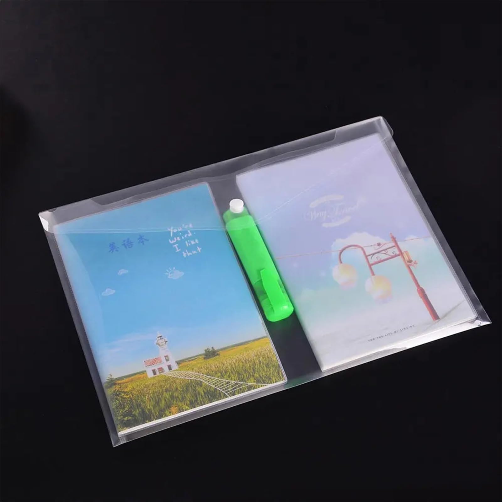 Lot de 10 pochettes en plastique transparent A4 avec bouton pression pour le rangement de fichiers et le rangement de documents de bureau
