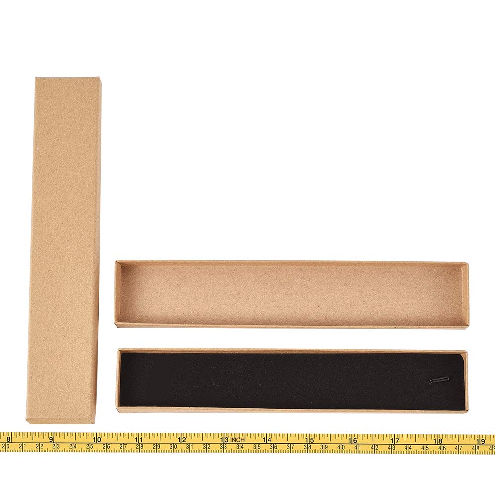 Craftdady Lot de 12 boîtes à bijoux rectangulaires en carton kraft marron avec couvercles pour colliers, montres, cadeaux