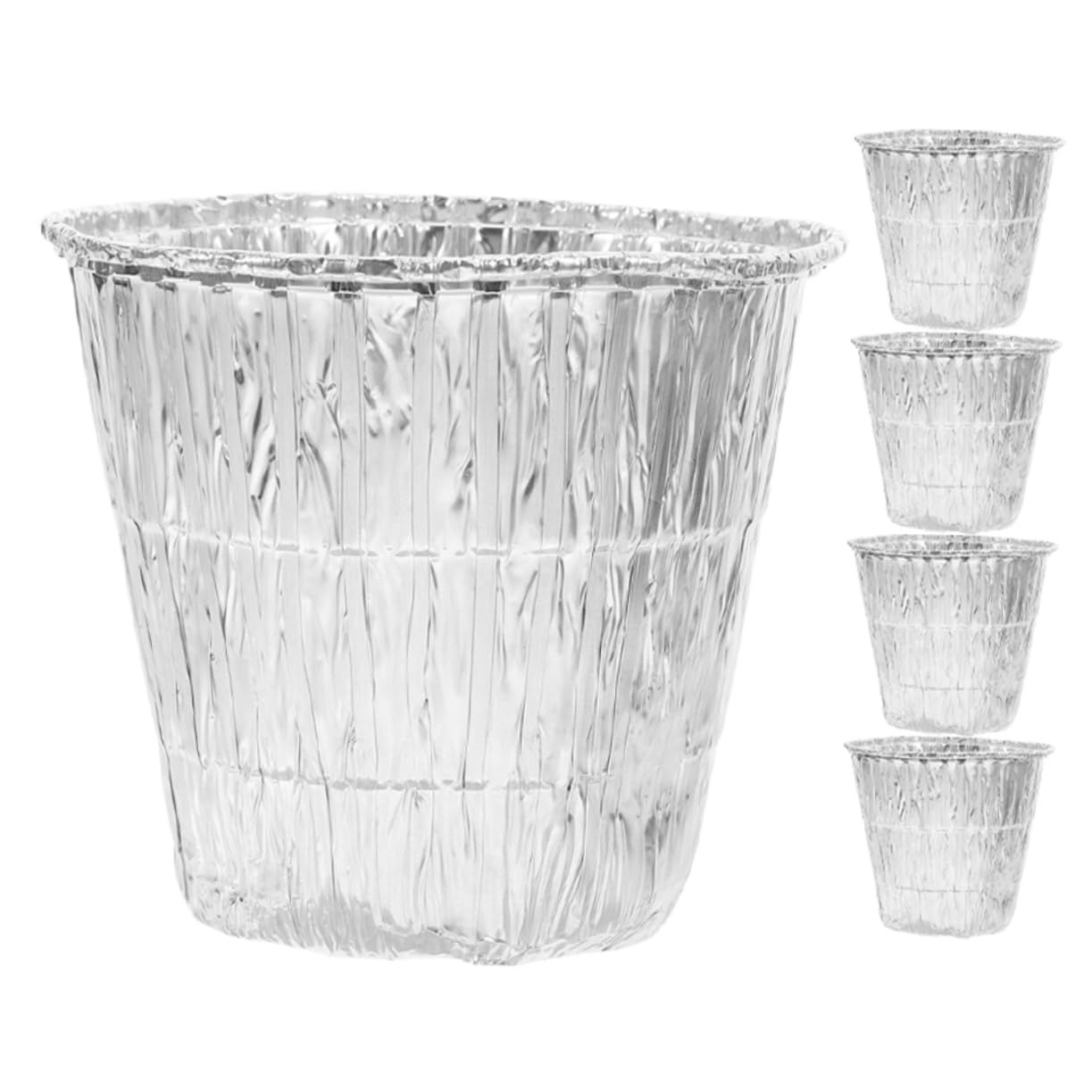 balacoo 5pcs Disposable Grill Pans Aluminum Foil Grease Containers and Drip Pans Ideal for Kitchen and Outdoor Use