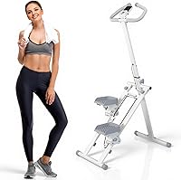MDEAM Folding Stair Stepper for Home: Compact Stair Climber with 45° Incline, Adjustable Handlebar, 350lbs Capacity for Legs & Glutes