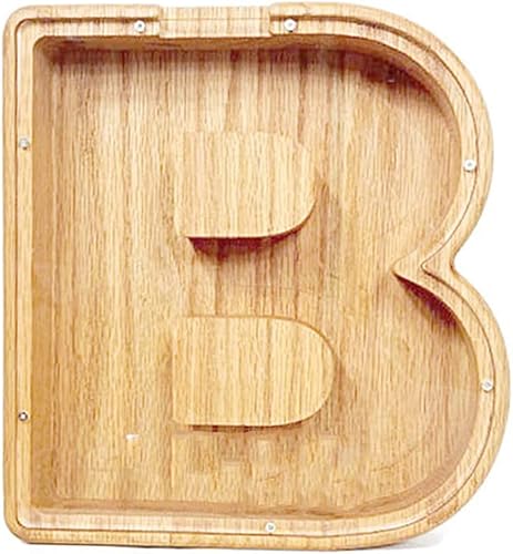 Miniatura 8 de WeiDu77 Veintiséis Alcancía de letras del alfabeto inglés A-Z, alcancía del alfabeto de madera transparente de gran capacidad, caja de ahorro de