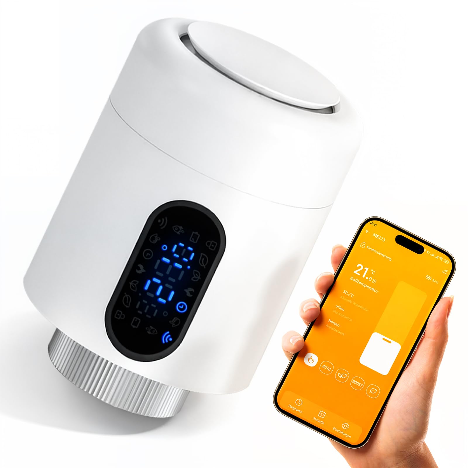 Heizkörperthermostat, Boost- & Eco-Modus, Weiß, 4 Stück