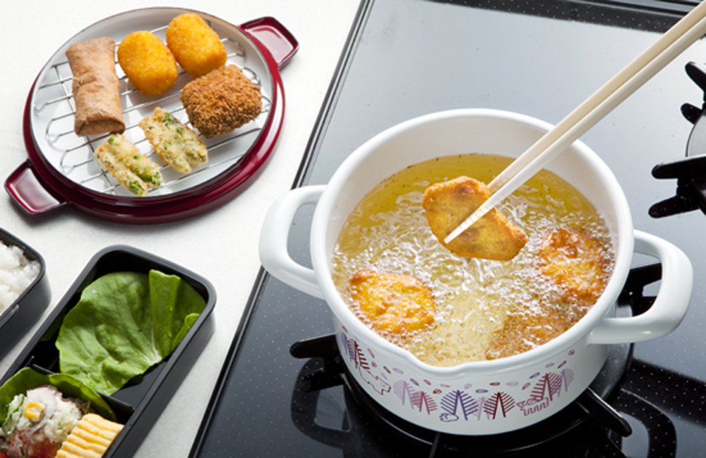 Amazon.co.jp: Takagi-Metal Enamel Tempura Pot : Home & Kitchen