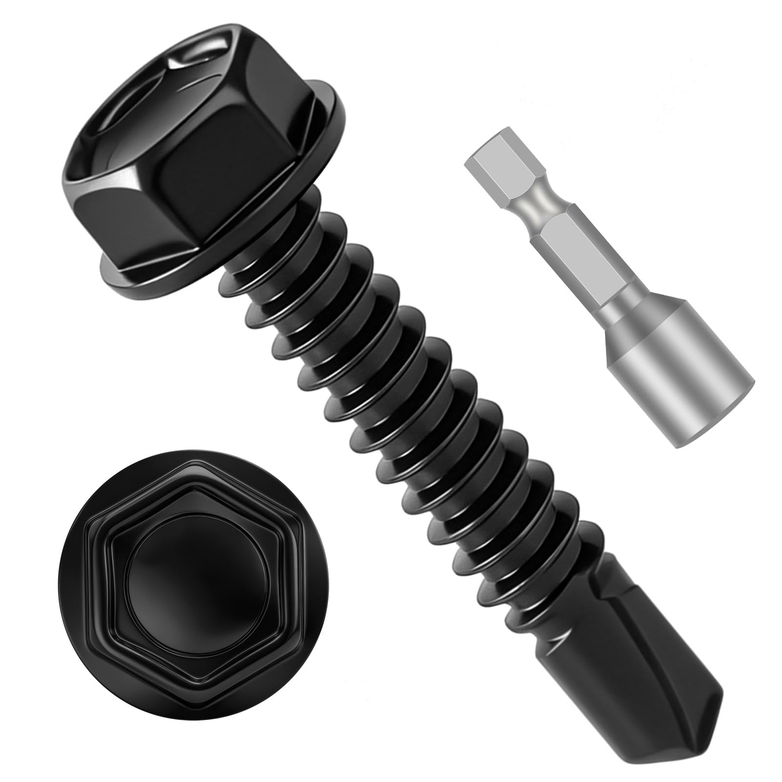White Self-Tapping Screws - 100 Pack #8 -12