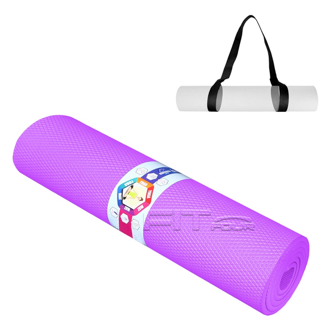 FIT FOUR ® YOGA MAT (Color-PURPLE) with Non-Slippy, Light Weight, Extra Large Made by EVA Qualiy for Men & Women Gym Workout and Yoga Exercise with Shoulder Strap (Qnty-1 Pcs) (B09TXVKMDF) Amazon Price History, Amazon Price Tracker