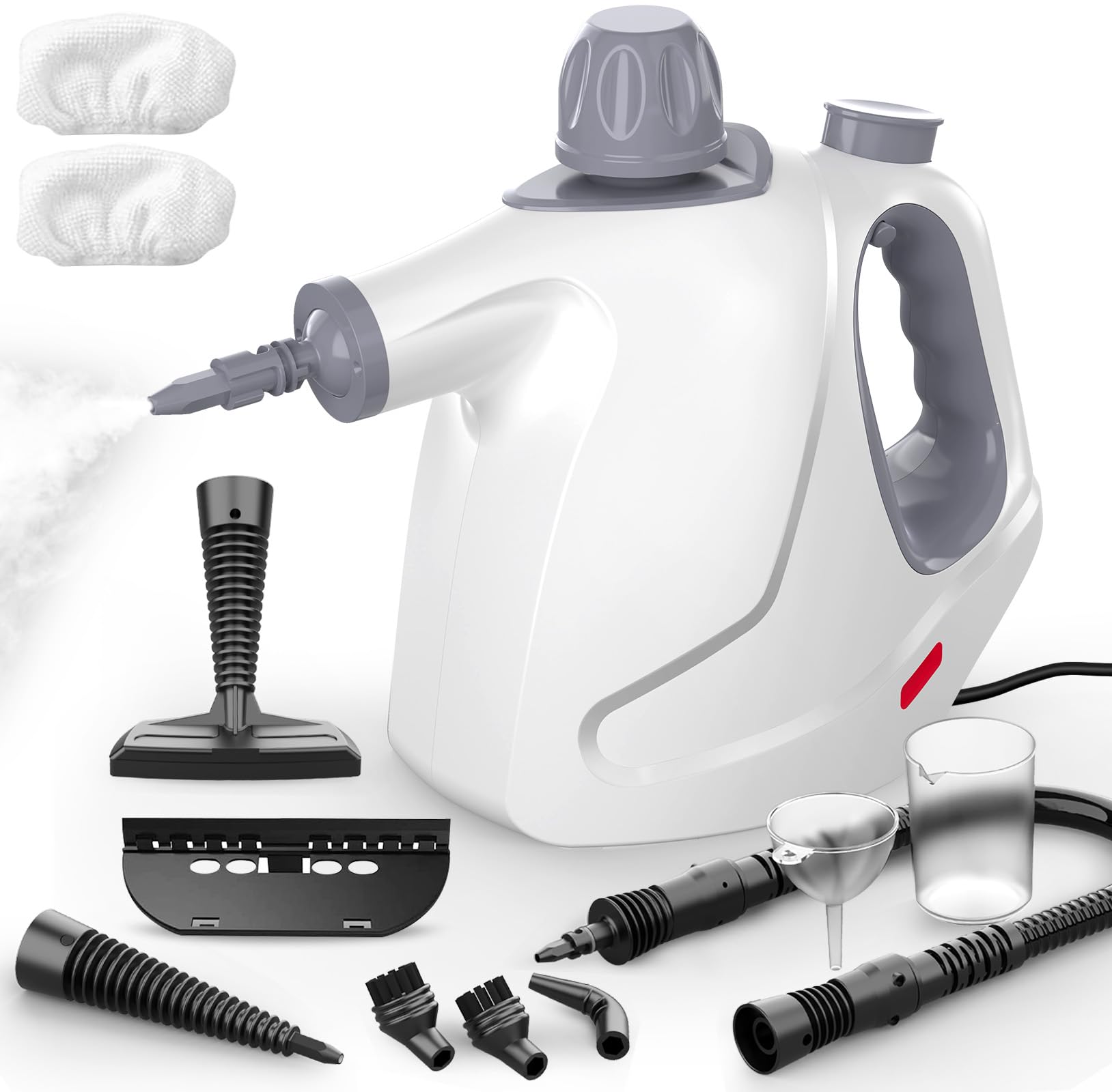 Handheld Steam Cleaner, 450ml High Pressure & Fast Heat Portable Steamer with 11 Accessories and Safe Lock, Multi-Purpose Steam Cleaner Handheld for Kitchen, Sofa, Car, Floors & Windows