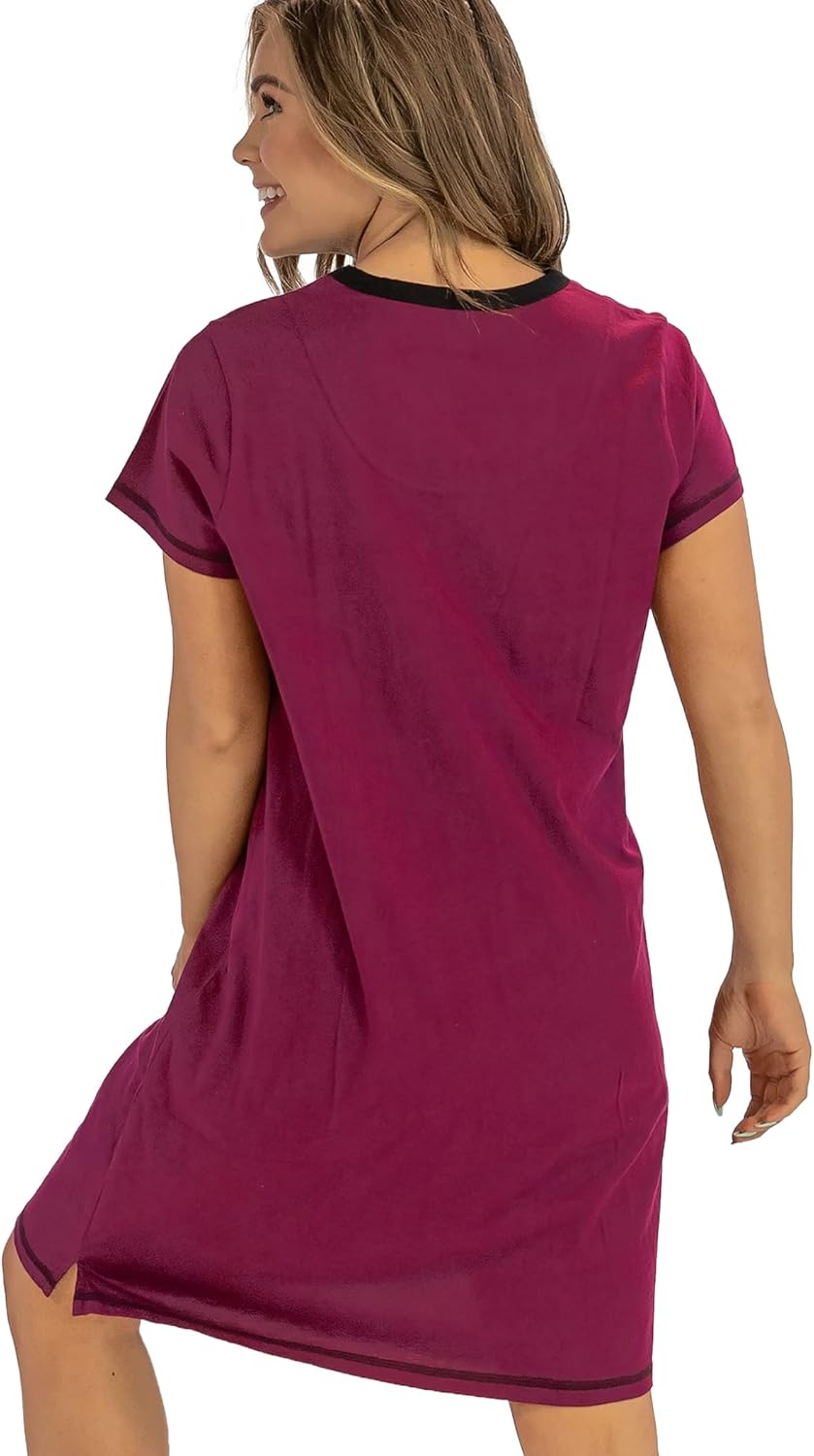 Lazy One Women's Nightgown, Funny V-Neck Sleep Shirt for Women, Novelty Pajama Shirt - Image 2