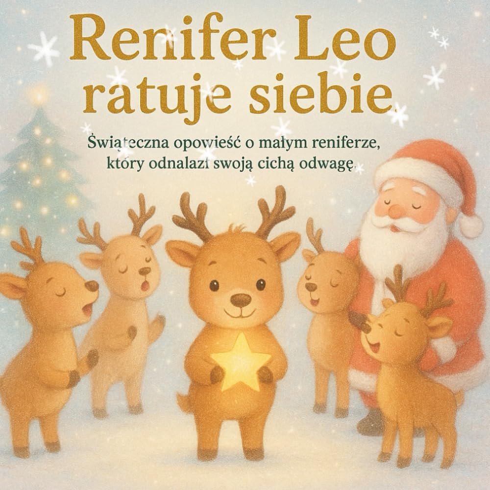 Renifer Leo ratuje siebie: Świąteczna opowieść o małym reniferze, który odnalazł swoją cichą odwagę.