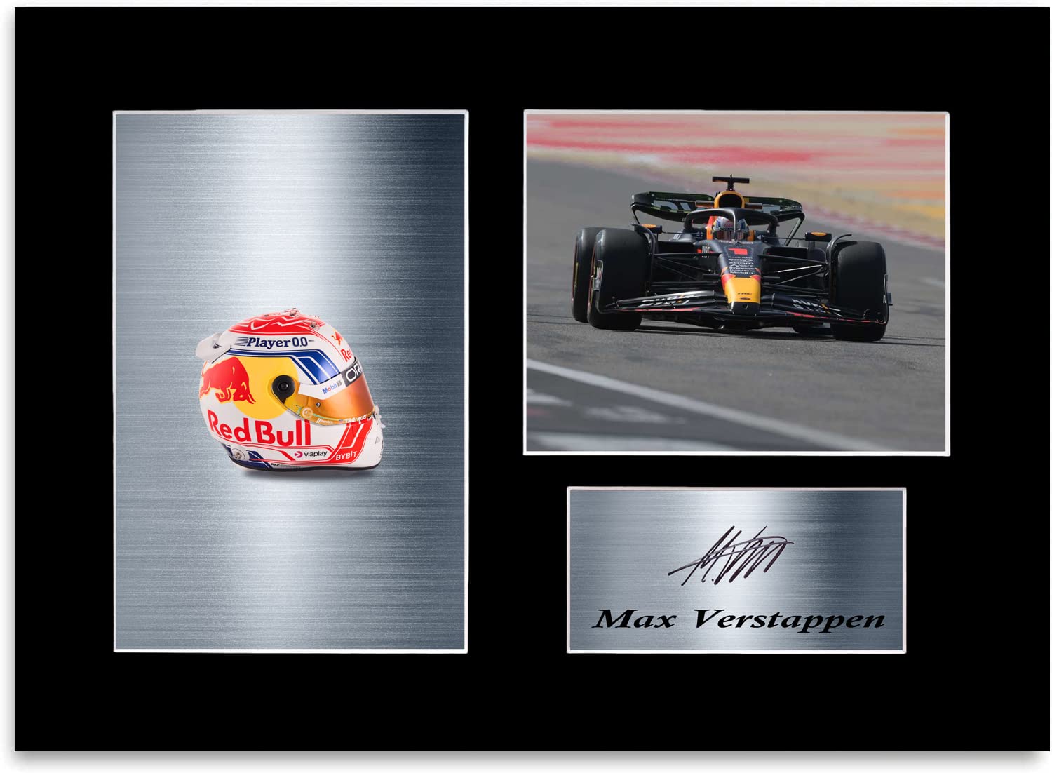 Max Verstappen 2023 World Champion Helmet Car Signed Photo Display