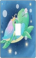 Vista 1 de Baby Turtle - Cubierta decorativa de pared para interruptor de luz de palanca de 1 banda, lindas tortugas subacuáticas, placa frontal eléctrica