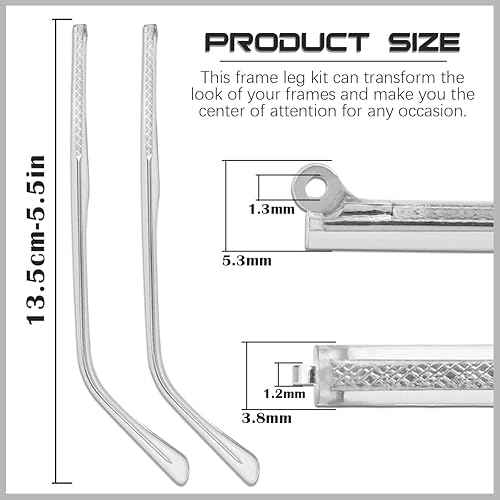 Miniatura 2 de 1 par de brazos de repuesto de lentes de metal y multifuncionales 3 en 1 destornillador, herramientas de reparación de gafas, accesorios de repuesto