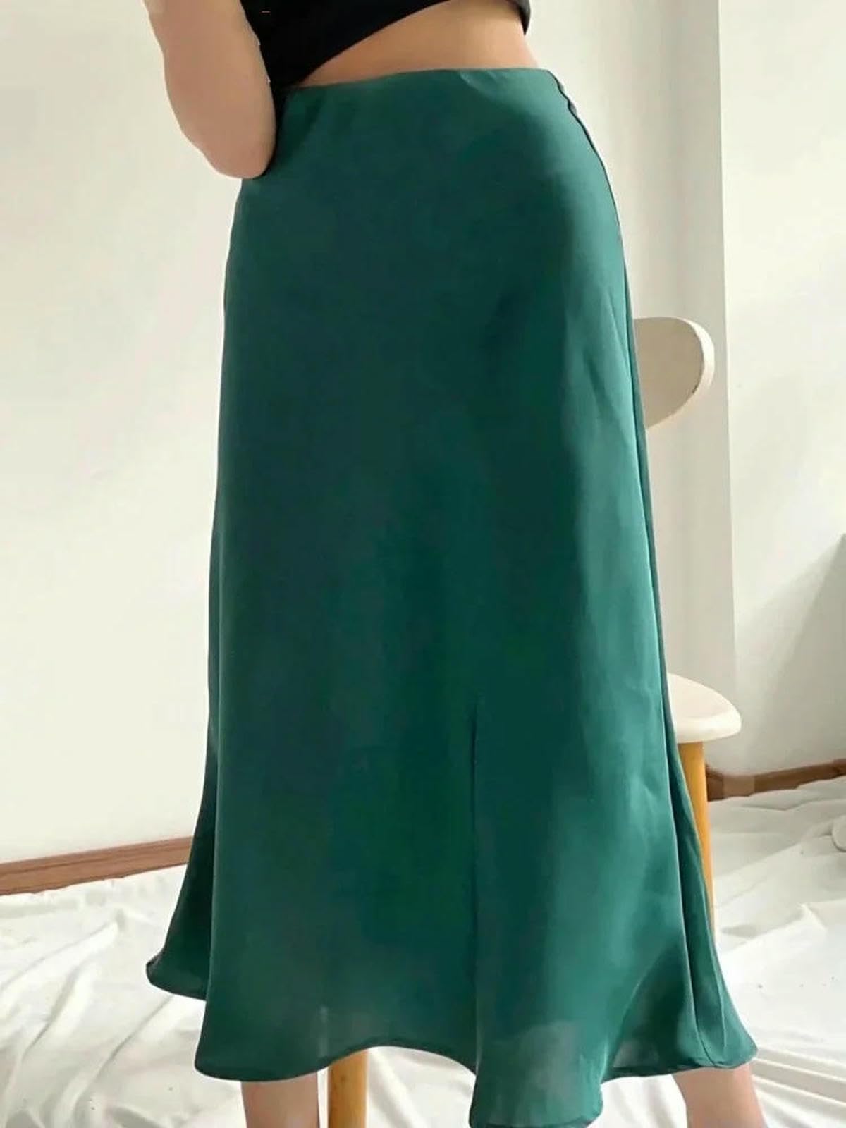 Gonna Estiva Solido Raso Elastico in Vita Donna Gonna A-Line Estate Femminile Slim Falda