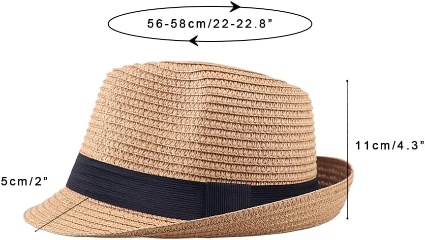 Women Men Wide Brim Straw Panama Hat Unisex Fedora for Beach Travel Sun Hat