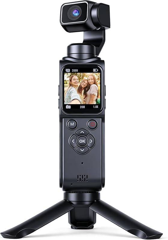 M105 4K Handheld Vlogging Pocket Camera,Portable Video Recording Camcorder | AI Face Tracking Small Digital Camera for Vlog,Travel,Youtube Content Creator