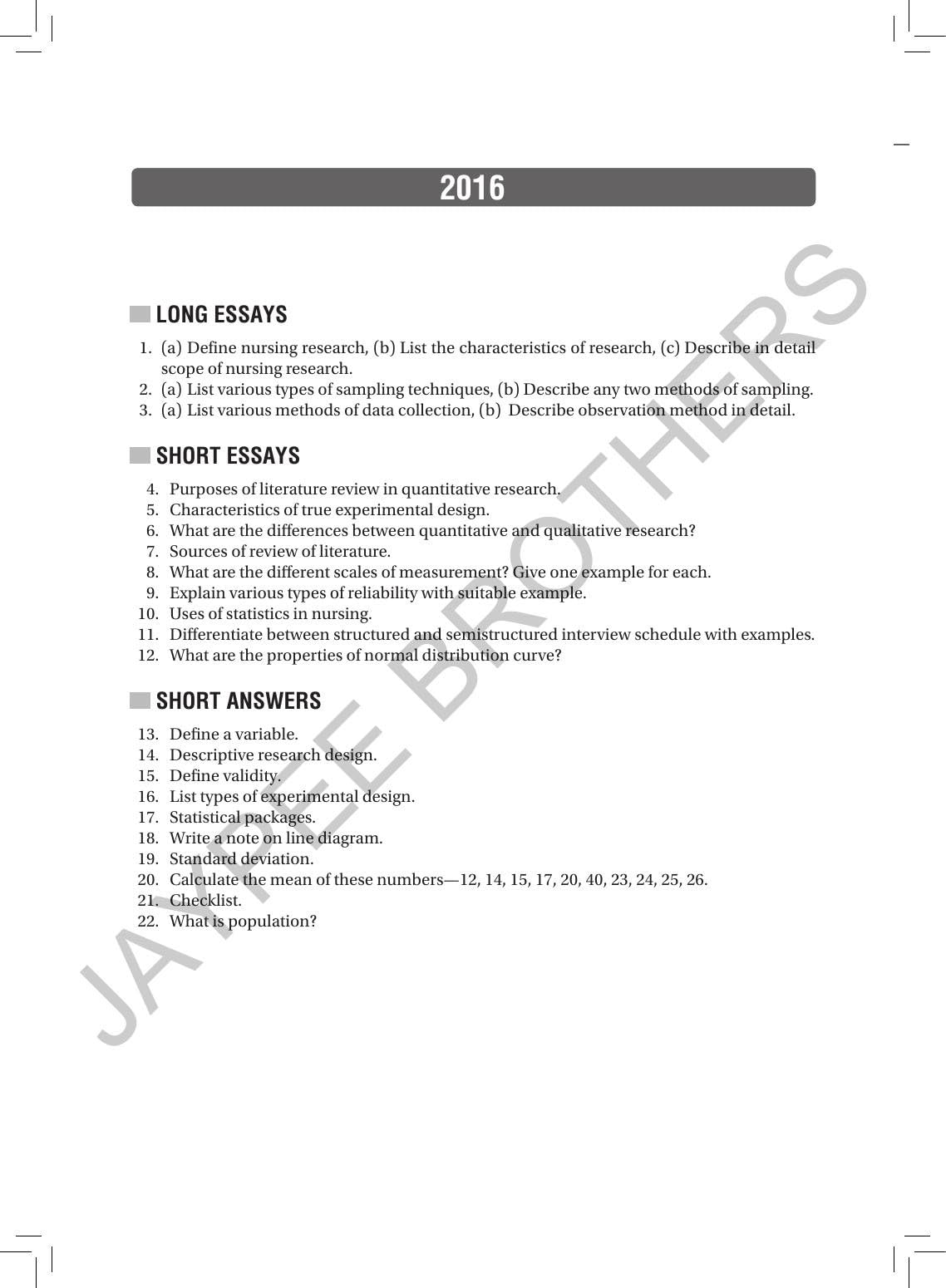 NURSING SOLVED QUESTION PAPERS FOR BSC NURSING 4TH YEAR 2019-2014 1