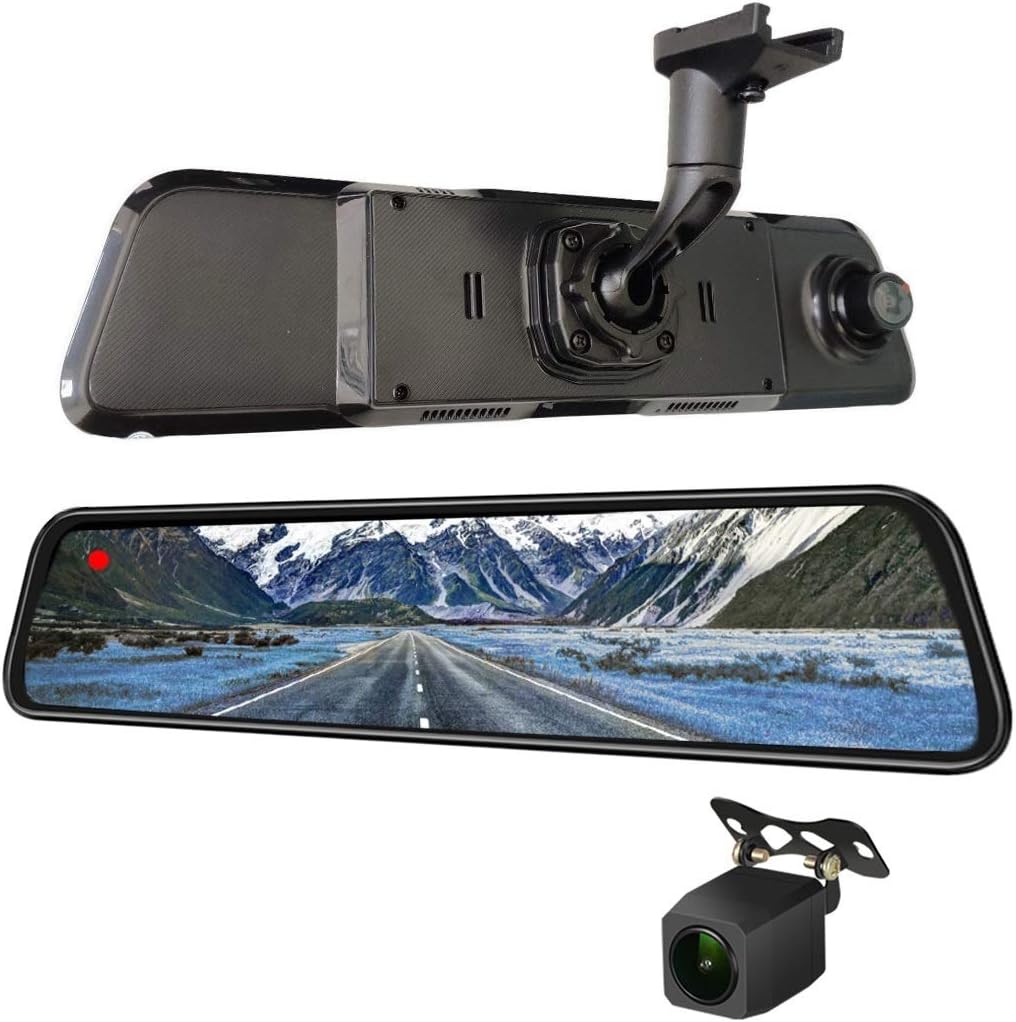 NikoMaku Mirror Dash Cam Front and Rear Backup Camera 12 Inch Screen for Cars GPS 2K Resolution Full Touch Screen Rear View Mirror Camera 170° Wide Angle Dual Lenses Waterproof AS-3 Pro Max