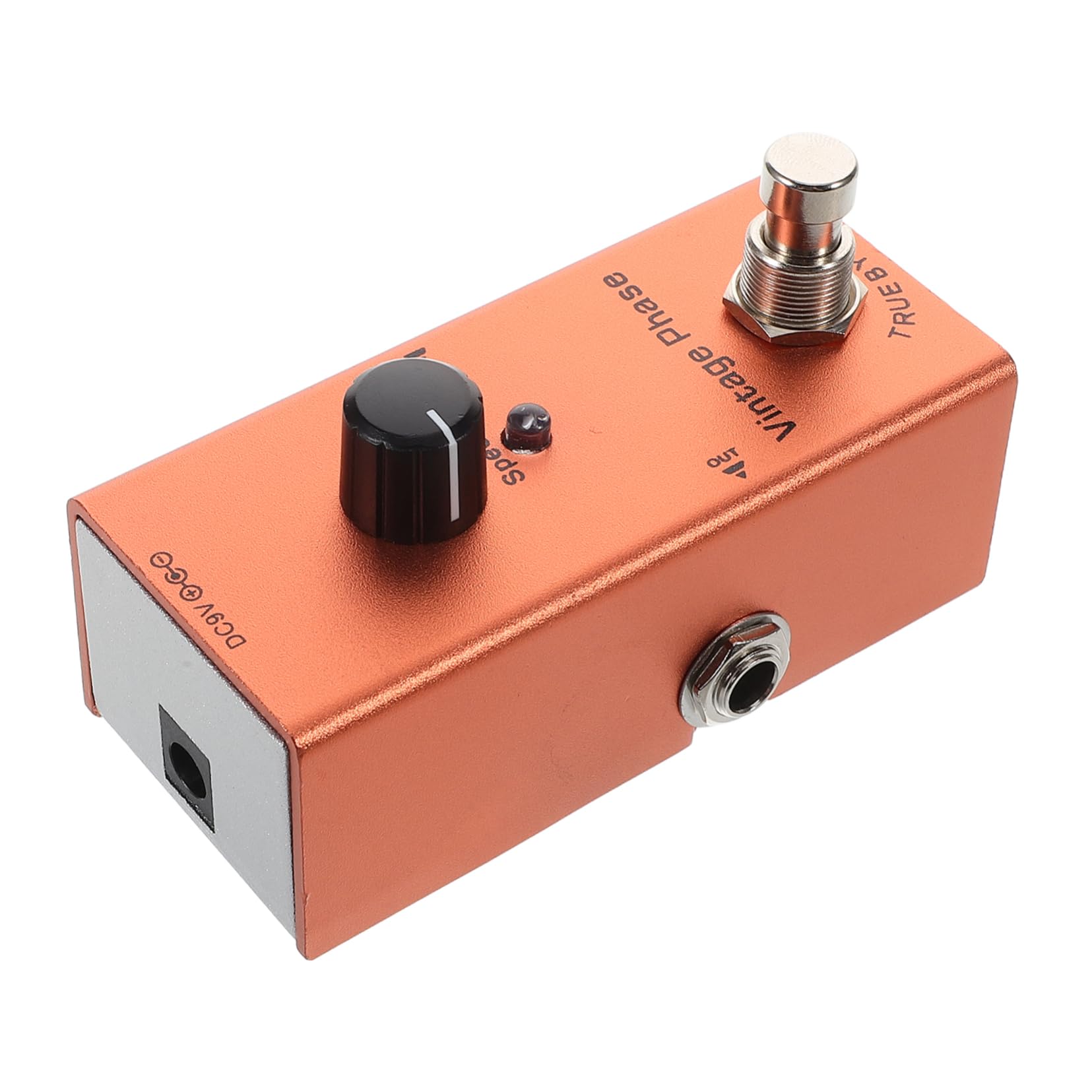 Pedale Phaser Mini per Chitarra Elettrica Arancia in Metallo | Stile Vintage, Luci Indicatore Chiare, Sistema di Riduzione Rumore, per Registrazione e Suonare