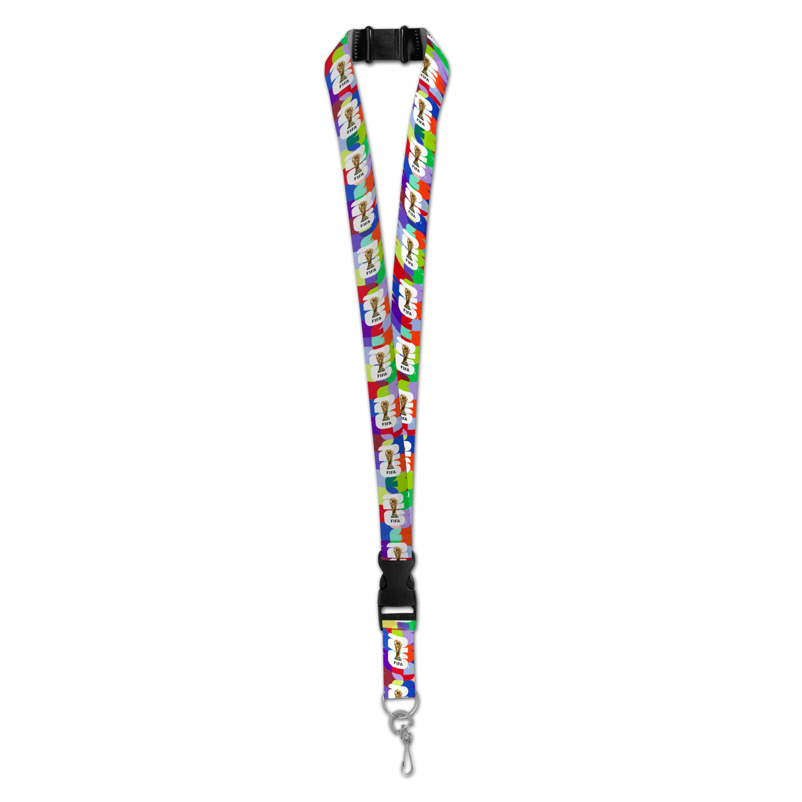 HONAV FIFA World Cup Colorful Repeating Logo 2.5 cm Lanyard – Durable FIFA Lanyard, Lightweight & Comfortable, Officially Licensed Design – Great for Badges, Keys & Everyday Use