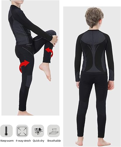 Miniatura 5 de Conjunto de ropa interior térmica para niños, ropa interior deportiva agradable a la piel, capa base, equipo de esquí de invierno para niños y niñas
