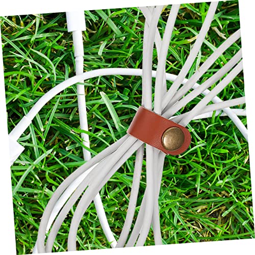 Tofficu 50 piezas ataduras de cuero para gestión de cables, organizador de cables para auriculares con diseño de hebilla duradera para hogar, oficina y viaje miniatura 2