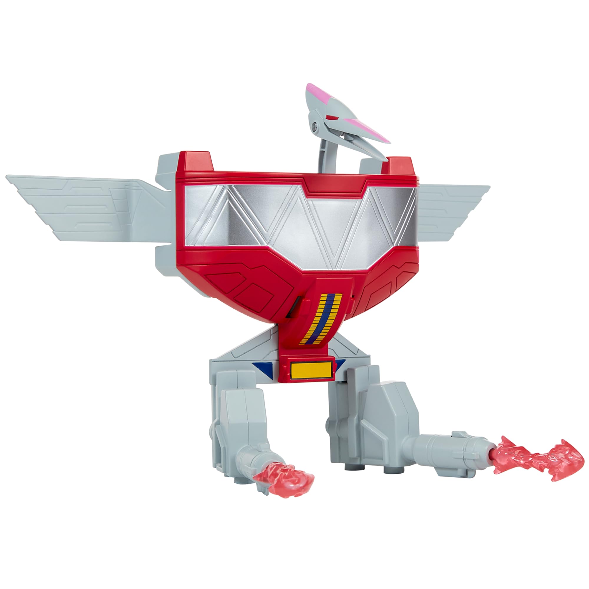Power Rangers - Collection Megazord, Zords articulé combinable, Figurine, 20 cm, Modèle Pterodactyl Dinozord, pour Les Enfants dès 4 Ans, PWG053, Gris