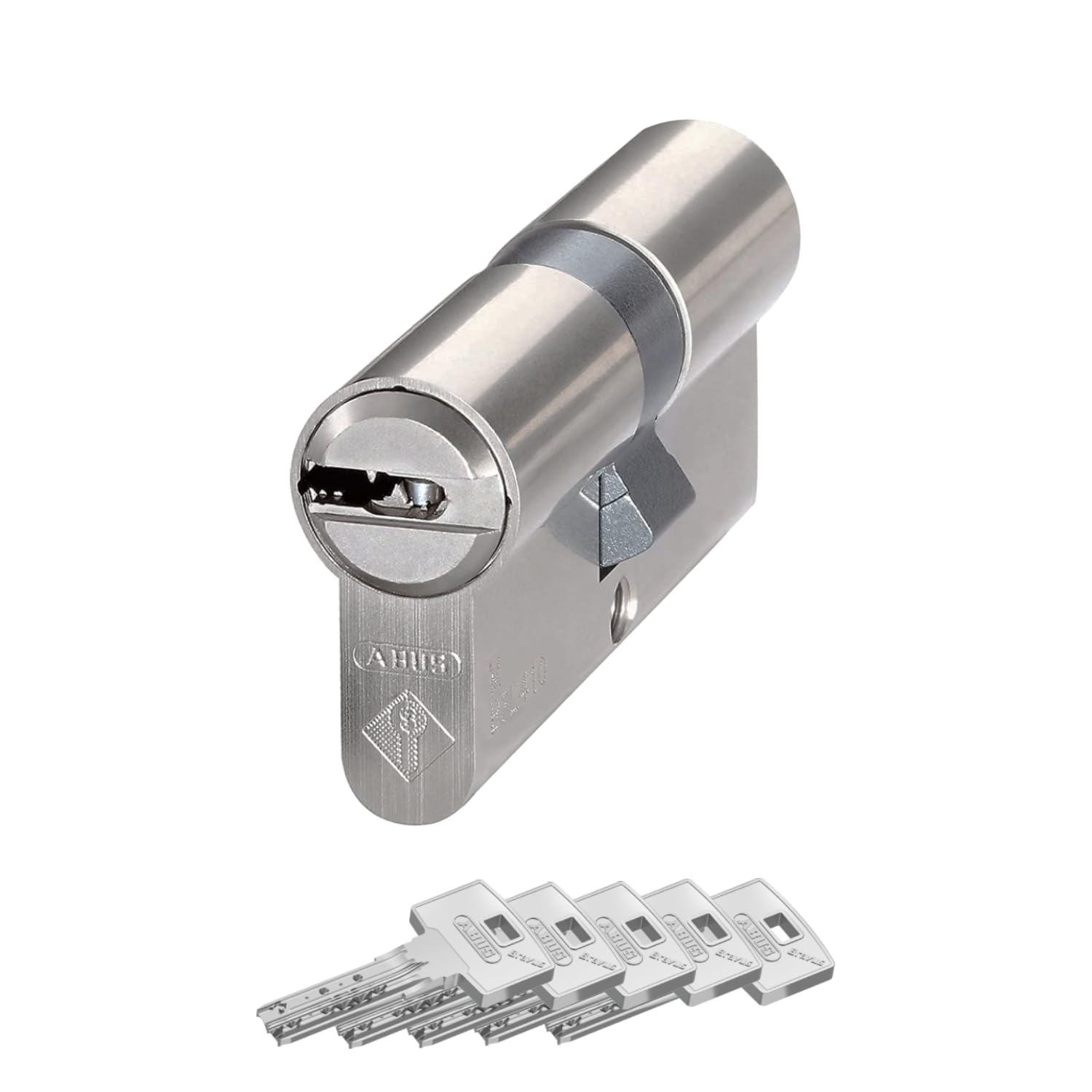 ABUS Türzylinder Bravus.2000 - Sicherheitszylinder mit Wendeschlüssel und technischem Kopierschutz plus Sicherungskarte - 5 Schlüssel inklusive - Made in Germany - Doppelzylinder 30/60