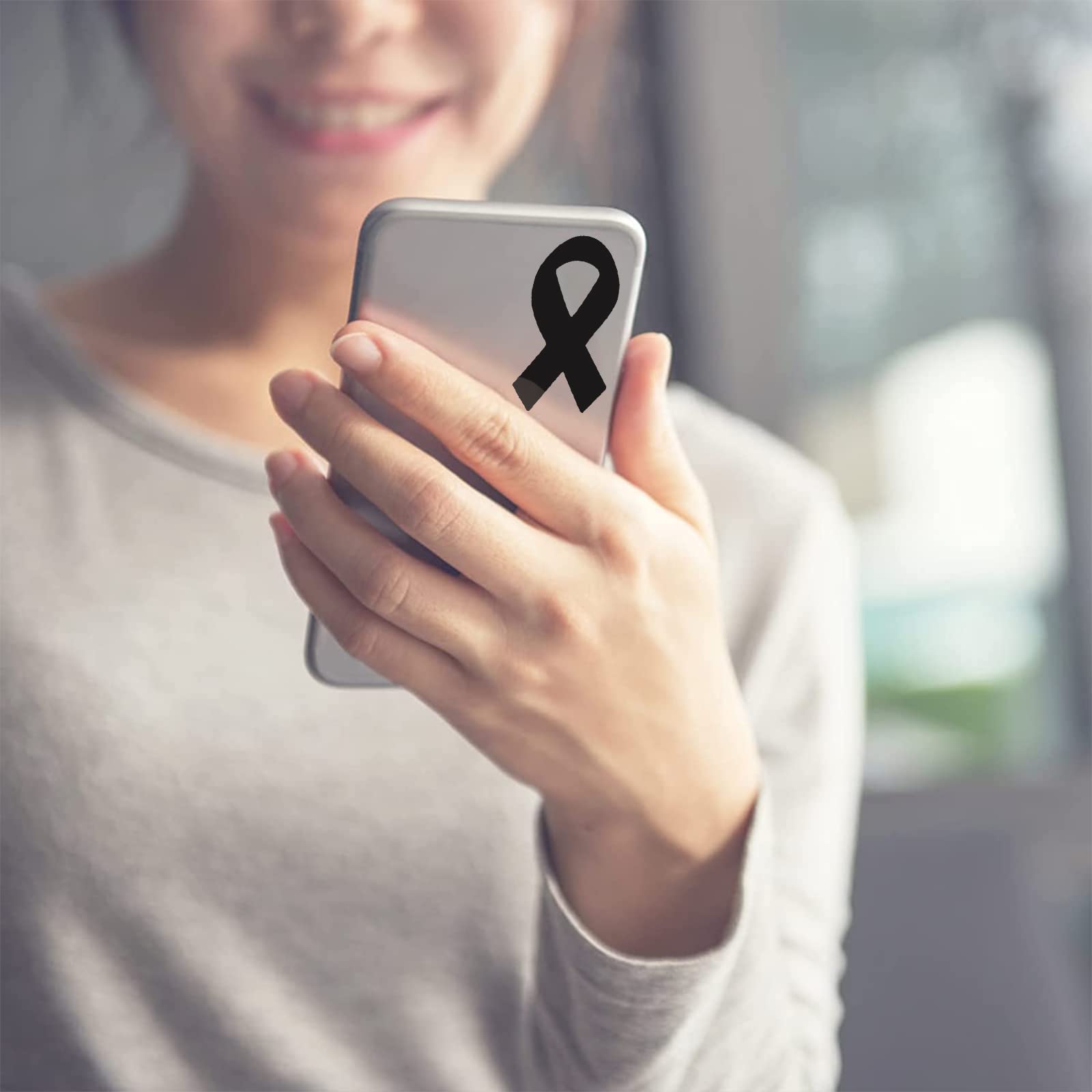 Snapklik.com : Black Ribbon Sticker, 500 Pcs Awareness Stickers Labels ...