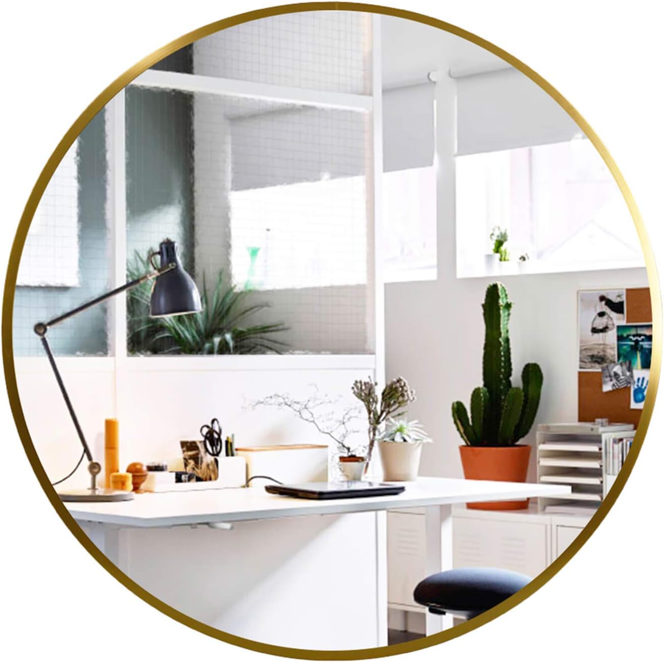 Elevens Wall Mirror - Popular 28 Inch Round Wall Mounted Decorative Mirror - Metal Frame, Best for Vanity Washrooms Bathroom and Living Rooms- Black