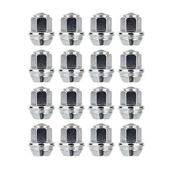 RYBO Set of 16 Alloy Wheel Nuts M12 x 1.5, Taper, 19mm Hex, Compatible With Ford Alloy Wheels & More